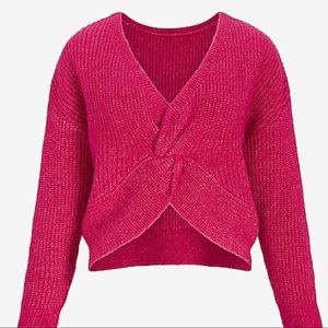 🆕EXPRESS Pink Twist Front Sweater - Size: S